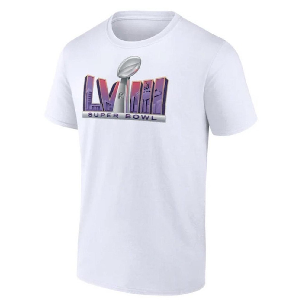 Fanatics Mens Super Bowl LVIII Trophy Dimension T-Shirt White Large NFL Tee